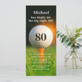 Invitation 80e Anniversaire Golf 80e Photo QR Code (Debout devant)