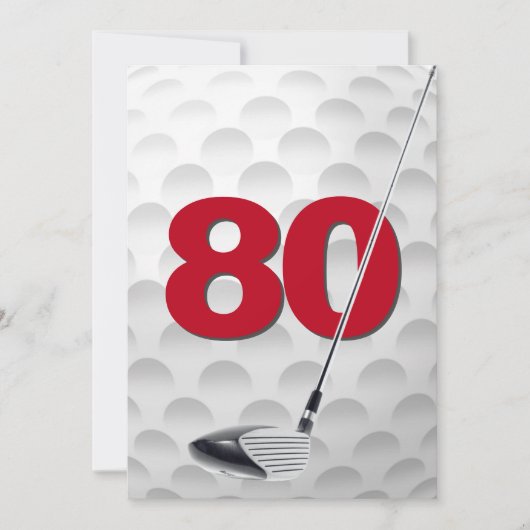 Invitation 80e anniversaire Golf Theme Party (Devant)