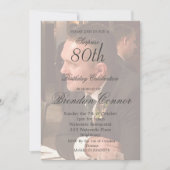 Invitation 80e Anniversaire Homme Photo Elegant Gold Frame (Devant)