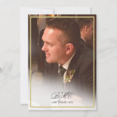 Invitation 80e Anniversaire Homme Photo Elegant Gold Frame (Dos)