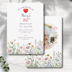 Invitation 80e anniversaire Jardin Floral Wild Meadow Photo
