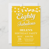 Invitation 80e anniversaire Jaune Fabuleux (Devant)