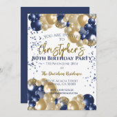 Invitation 80e Anniversaire Marine Ballons d'or (Devant / Derrière)