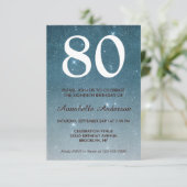Invitation 80e anniversaire Marine Blue Midnight Sky Stars Pa (Debout devant)