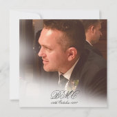 Invitation 80e anniversaire masculin Photo simple et élégante (Dos)