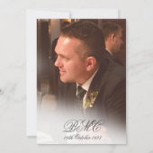 Invitation 80e anniversaire masculin simple élégante photo pe (Dos)