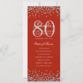 Invitation 80e anniversaire Merci Silver Red (Devant)