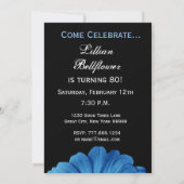 Invitation 80e anniversaire Modèle Blue Daisy (Dos)