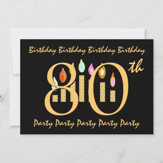 Invitation 80e anniversaire Modèle d'invitation (Devant)