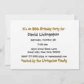 Invitation 80e anniversaire Modèle d'invitation (Dos)