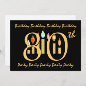 Invitation 80e anniversaire Modèle d'invitation (Devant / Derrière)