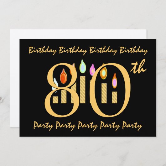 Invitation 80e anniversaire Modèle d'invitation (Devant / Derrière)