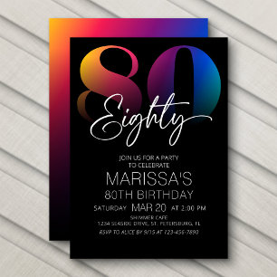 Invitation 80e anniversaire moderne