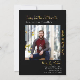 Invitation 80e anniversaire Noir