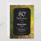 Invitation 80e anniversaire Noir et or (Devant)