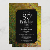 Invitation 80e anniversaire Noir et or (Devant / Derrière)