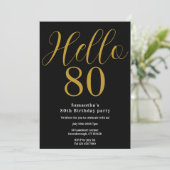 Invitation 80e Anniversaire Noir Or Chic Anniversaire (Debout devant)