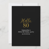 Invitation 80e Anniversaire Noir Or Chic Anniversaire (Dos)