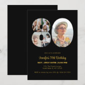 Invitation 80e anniversaire Numéro 80 Photo Collage moderne N (Devant / Derrière)