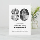 Invitation 80e anniversaire Numéro 80 photo Collage noir blan (Debout devant)