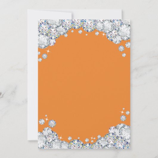 Invitation 80e anniversaire Orange et Silver Diamond (Dos)