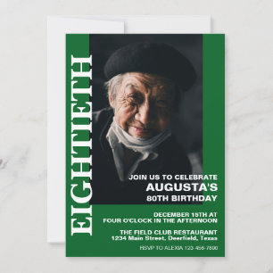 Invitation 80e anniversaire ou toute autre partie Elegant AGE