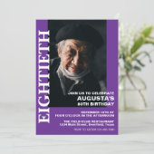 Invitation 80e anniversaire ou toute autre partie Elegant AGE (Debout devant)