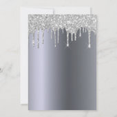 Invitation 80e anniversaire parties scintillant d'argent gout (Dos)