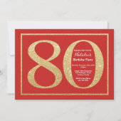 Invitation 80e anniversaire Parties scintillant ro (Devant)