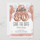 Invitation 80e anniversaire Parties scintillant rose Enregist (Devant)