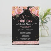 Invitation 80e anniversaire Parties scintillant rose Invitati (Debout devant)
