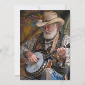 Invitation 80e anniversaire Photo Boots de Casquette rustique (Dos)