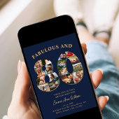 Invitation 80e anniversaire Photo Collage élégant et intempor