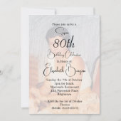 Invitation 80e anniversaire Photo Floral Elegant Anniversaire (Devant)
