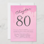 Invitation 80e anniversaire Pink Grey Party (Devant)