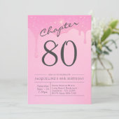 Invitation 80e anniversaire Pink Grey Party (Debout devant)