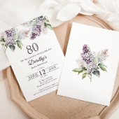 Invitation 80e anniversaire Purple Spring Fleur Lilac