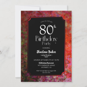 Invitation 80e anniversaire Red and Black Party