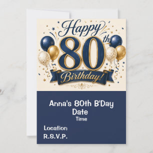 Invitation 80e anniversaire, réservez la date