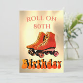 Invitation 80e anniversaire Roller Skate Amusants Moderne (Debout devant)