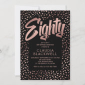 Invitation 80e anniversaire Rose Gold Confetti (Devant)
