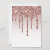 Invitation 80e anniversaire Rose Parties scintillant or  Drip (Dos)