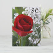 Invitation 80e anniversaire - Rose rouge (Debout devant)