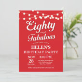 Invitation 80e Anniversaire Rouge Fabuleux (Debout devant)