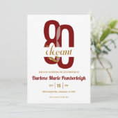 Invitation 80e anniversaire Ruby Red Gold 80e (Debout devant)