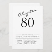Invitation 80e anniversaire Script 80 Party (Devant / Derrière)