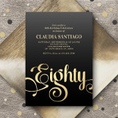 Invitation 80e anniversaire Script moderne