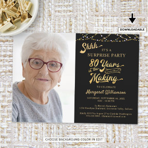 Invitation 80e anniversaire surprenant ANNÉES DANS LA photo d