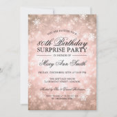 Invitation 80e Anniversaire surpris Cuivre Hiver Wonderland (Devant)