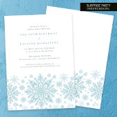 Invitation 80e anniversaire Surprise Party Blue Snowflake